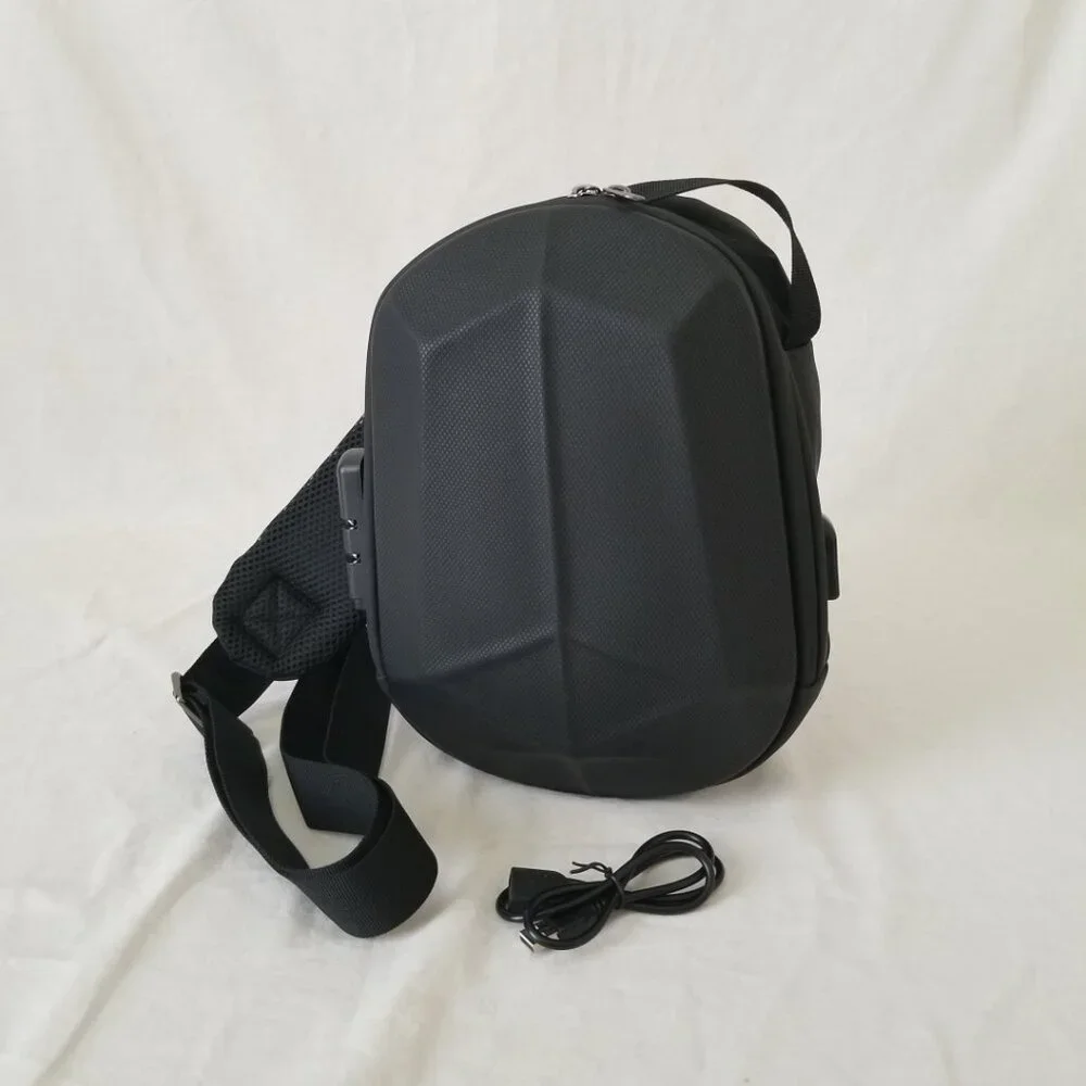 NEW! Anti-Theft Hard-Shell Crossbody/Shoulder Bag w/Locking Zippers and Strap